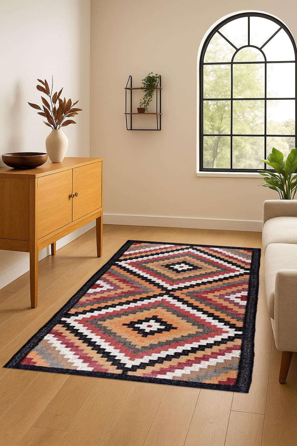 Handmade Jute Kilim Carpet – Natural Fiber Bohemian Rug