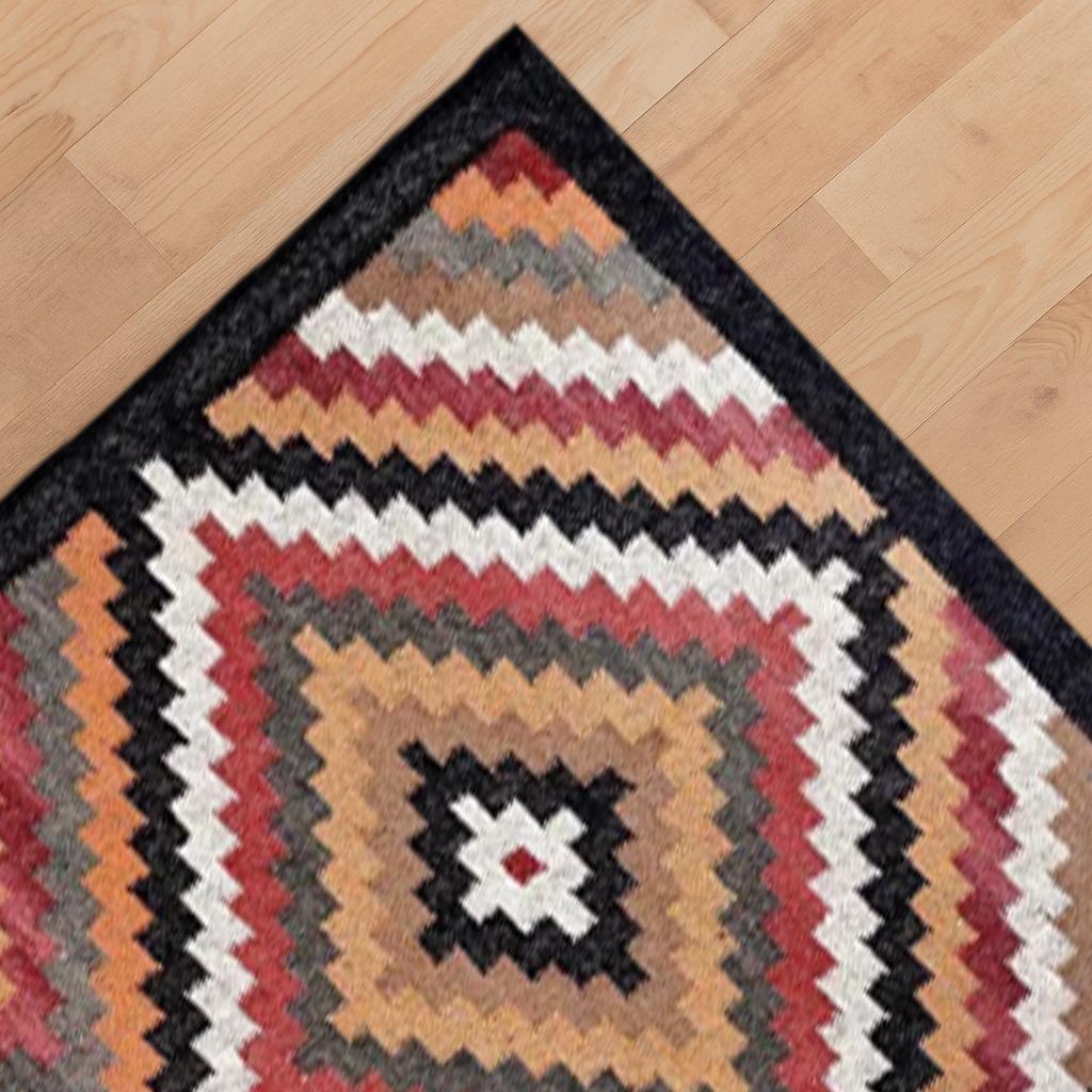 Handmade Jute Kilim Carpet – Natural Fiber Bohemian Rug