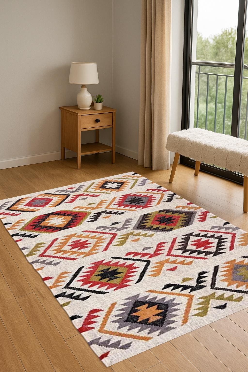 Turkish Kilim Flatweave Rug – Authentic Vintage Decor Piece | Bohemian Wool Carpet | Traditional Indian Jute Area Rug | Custom Size Area Rug
