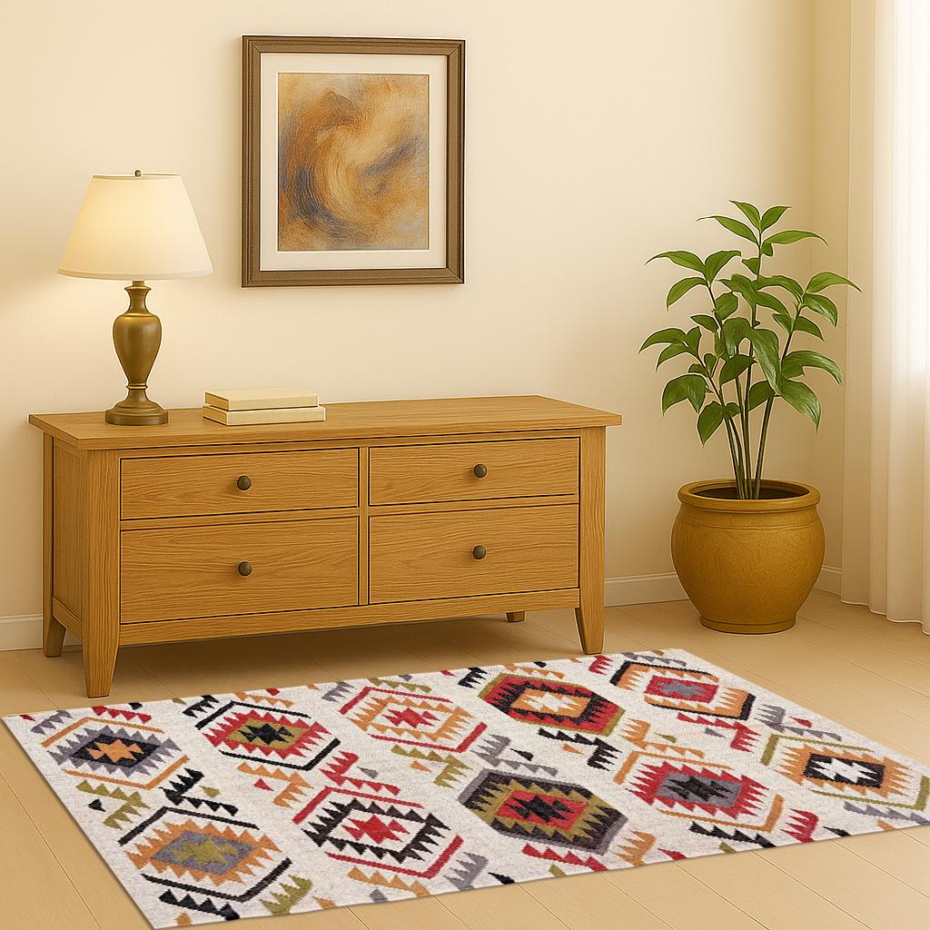 Turkish Kilim Flatweave Rug – Authentic Vintage Decor Piece | Bohemian Wool Carpet | Traditional Indian Jute Area Rug | Custom Size Area Rug