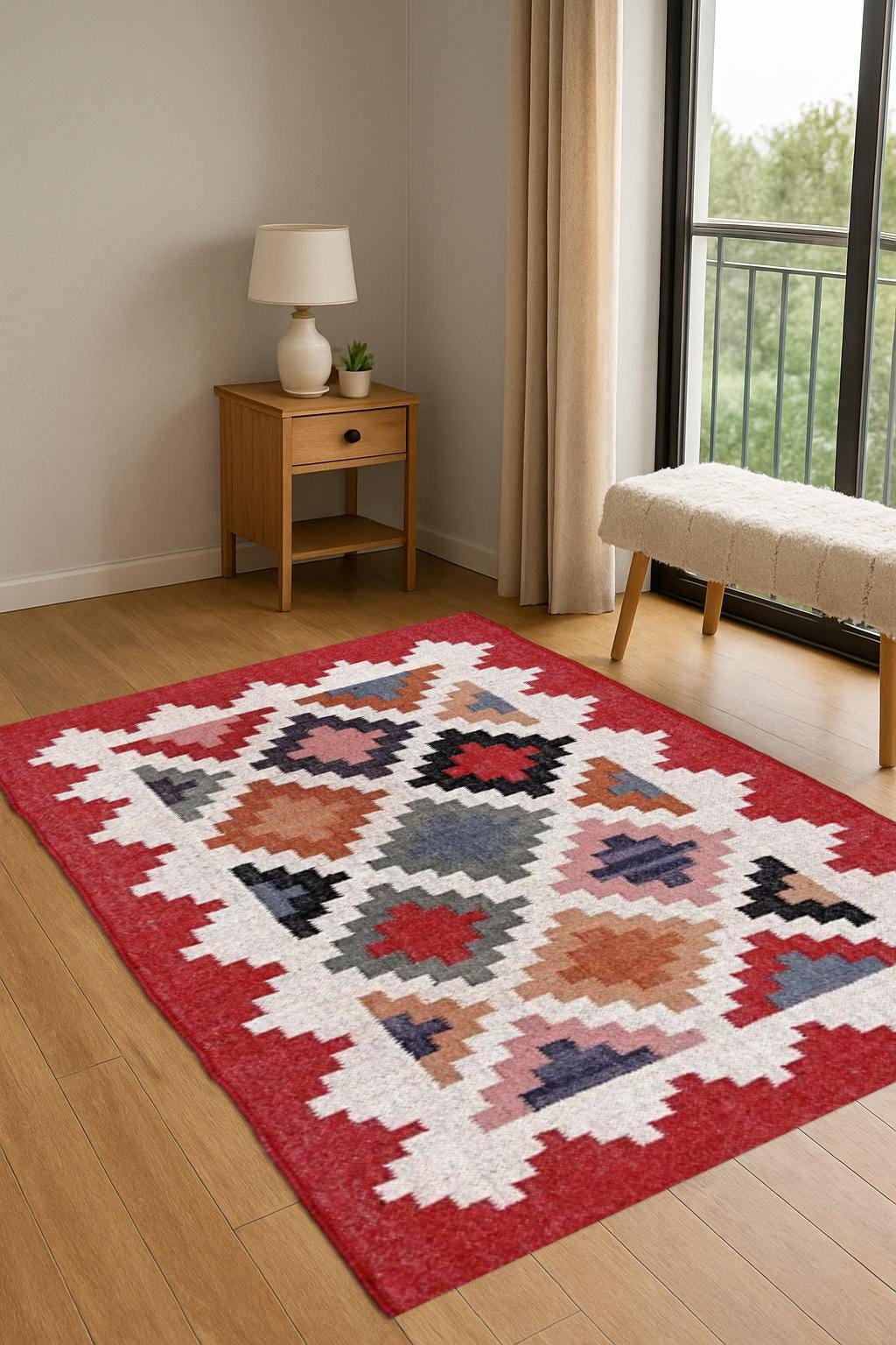 Flatweave Jute Kilim Rug – Natural Fiber Handmade Carpet for Modern Farmhouse Interiors | Runner for Hallway or Kitchen | Warm Tone Decor