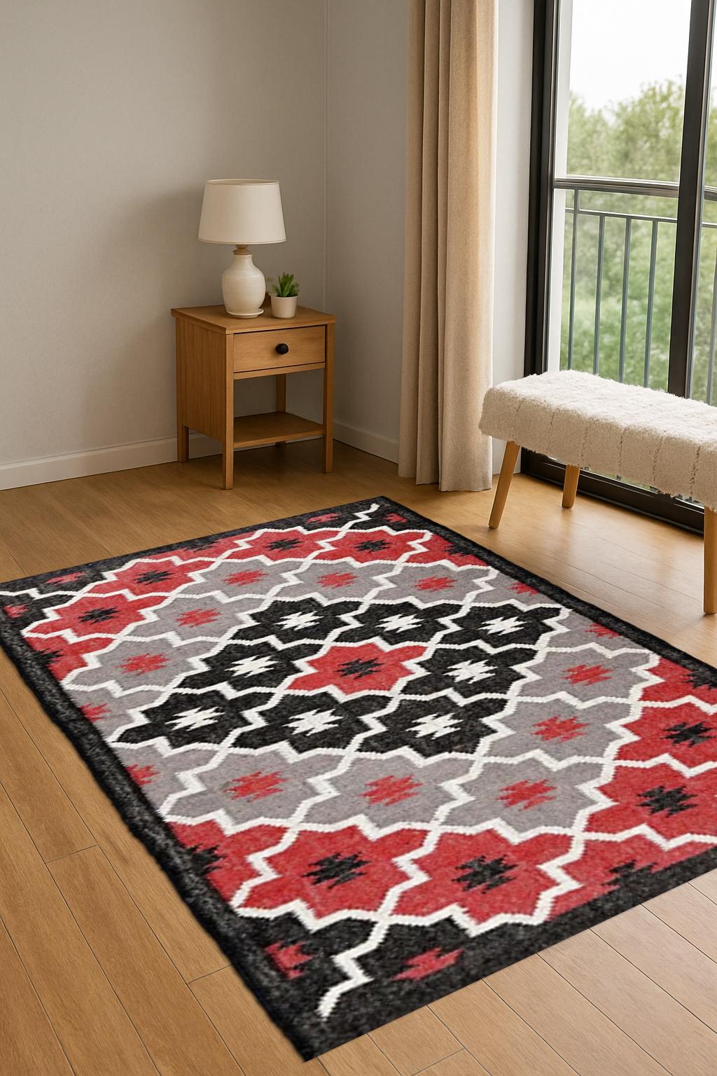 Boho Jute Kilim Rug – Eco-Friendly Natural Fiber Decor for Living Room | Custom Size Area Rug | Vintage Wool Jute Kilim Rug | Tribal Decor