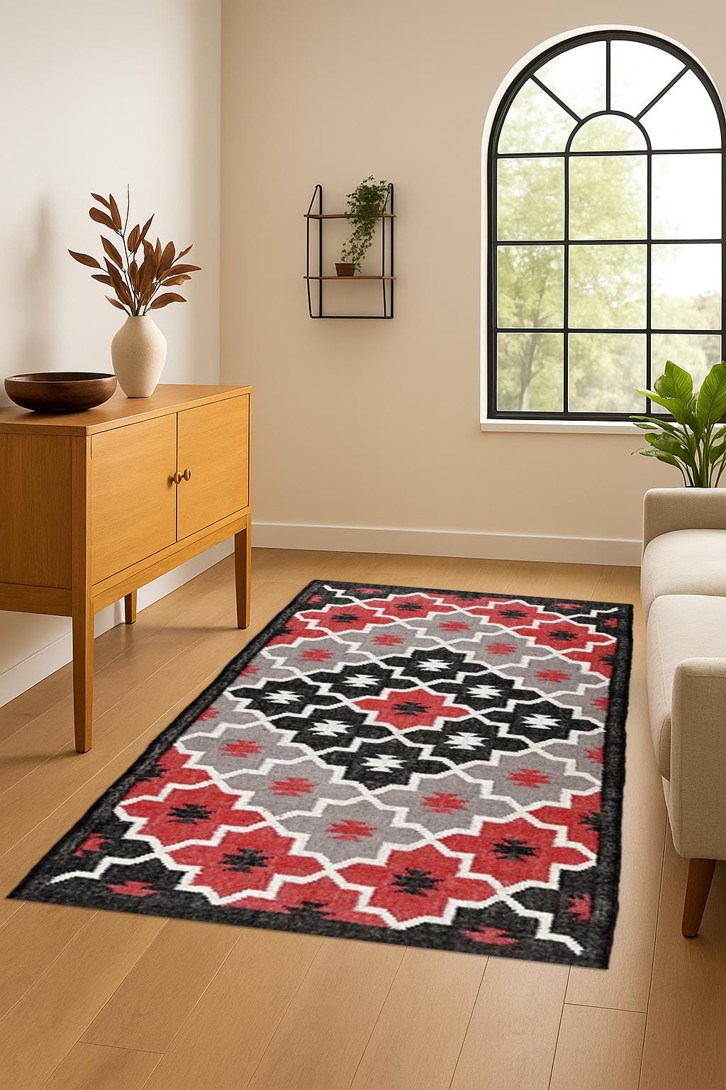 Boho Jute Kilim Rug – Eco-Friendly Natural Fiber Decor for Living Room | Custom Size Area Rug | Vintage Wool Jute Kilim Rug | Tribal Decor