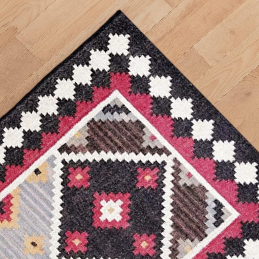 Premium Hemp & Jute Dhurrie Rug – Handloom Flatweave for Boho Interiors | Southwestern Rug | Jute Dhurrie Rug | Vintage Kilim Rug