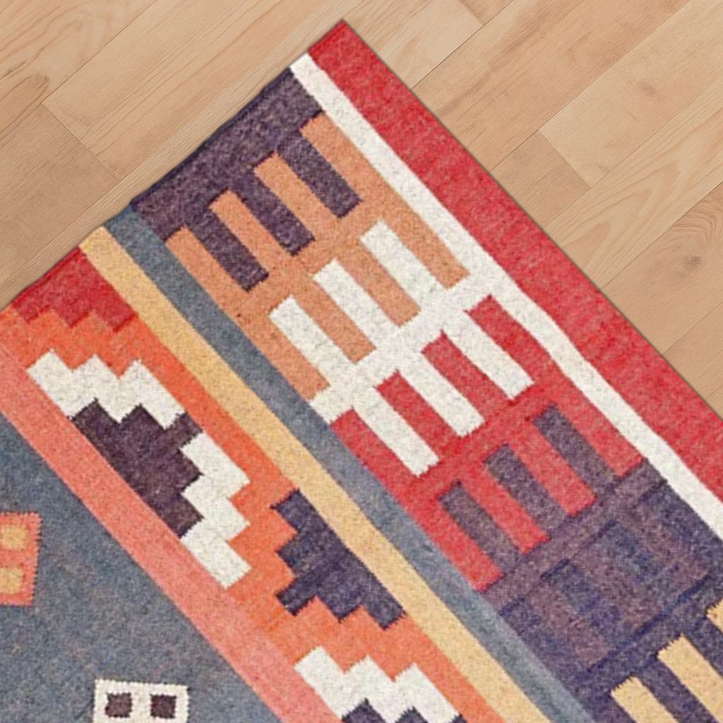 Heritage Handwoven Hemp Jute Rug – Rustic Boho Dhurrie Carpet | Eco-Friendly Handloom Flatweave | Rustic Jute Rug | Living Room Rug
