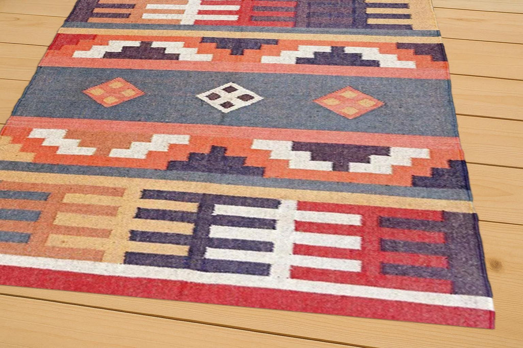 Heritage Handwoven Hemp Jute Rug – Rustic Boho Dhurrie Carpet | Eco-Friendly Handloom Flatweave | Rustic Jute Rug | Living Room Rug