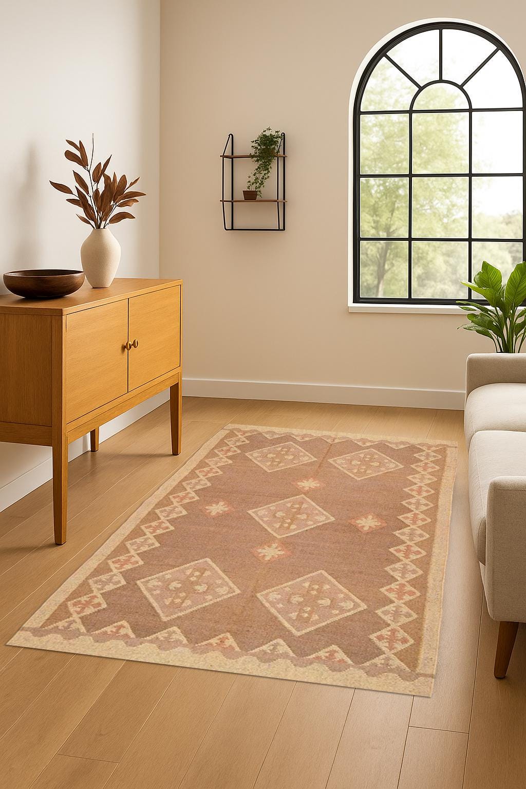 Sustainable Hemp & Jute Rug – Handwoven Dhurrie, Natural Fiber Flatweave | Boho Home Decor | Decorative Floor Rug | Dhurrie for Living Room
