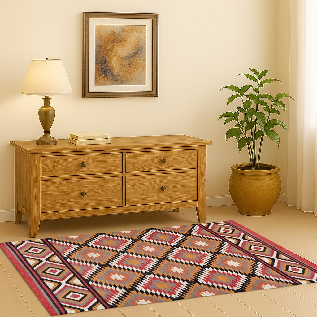 Boho Hemp Dhurrie Rug – Handwoven Natural Jute & Hemp Flatweave for Living Room | Farmhouse Rug | Minimalist Natural Rug | Jute Dhurrie Rug