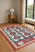 Natural Fiber Multicolor Jute Kilim Rug | Eco Handmade Boho Carpet | Jute Area Runner | Eco Friendly Rug | Large Area Rug