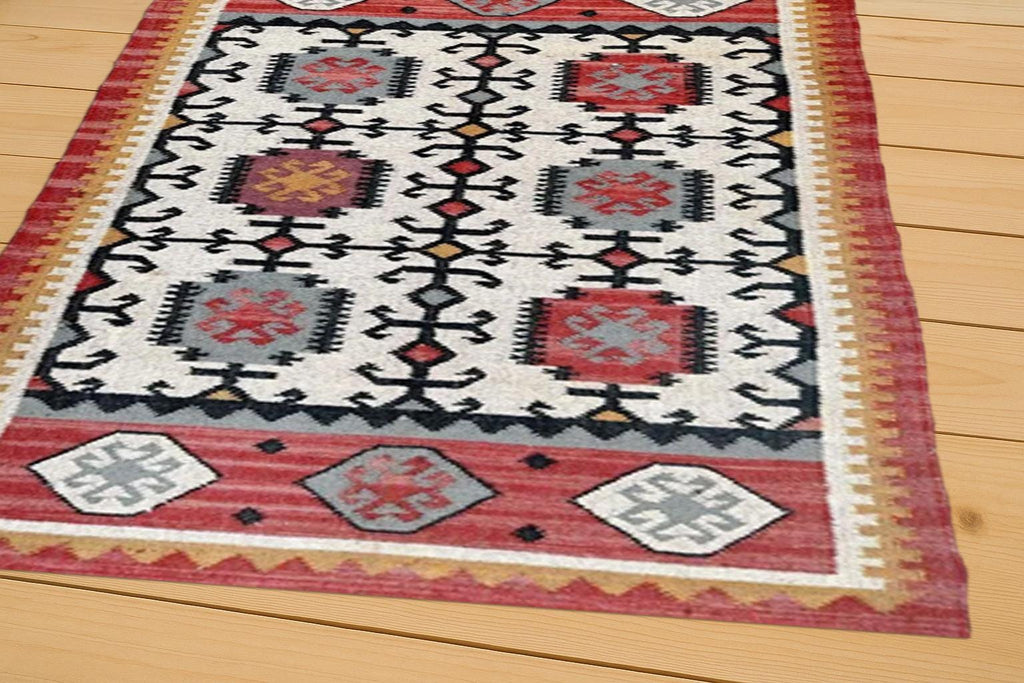 Natural Fiber Multicolor Jute Kilim Rug | Eco Handmade Boho Carpet | Jute Area Runner | Eco Friendly Rug | Large Area Rug