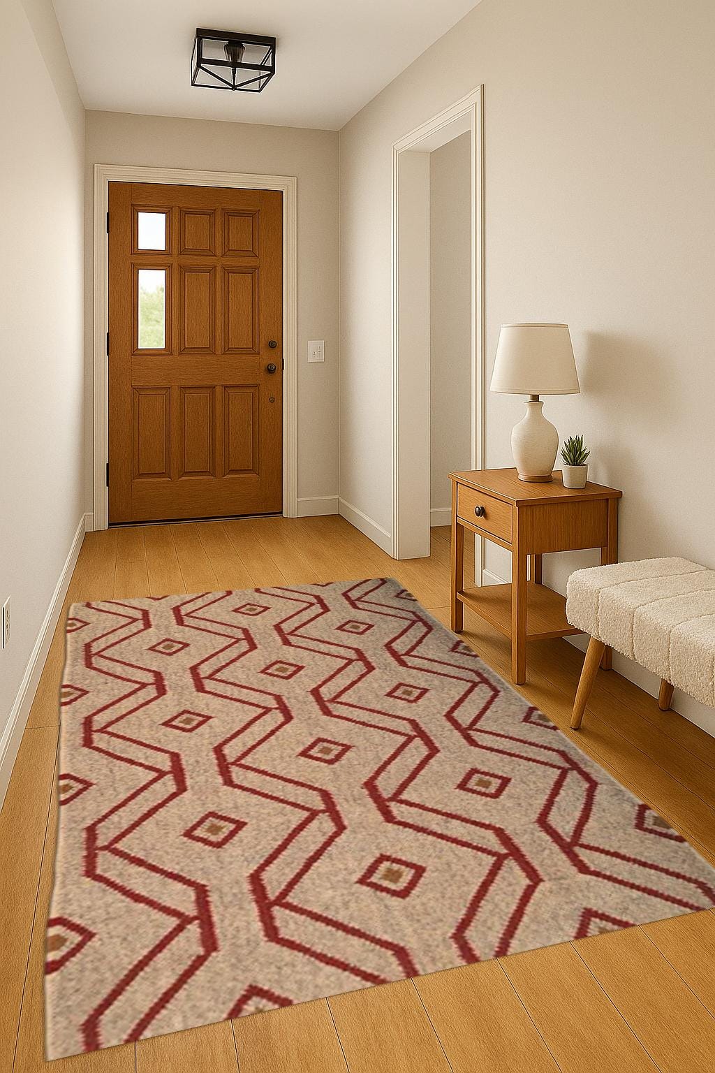 Handcrafted Jute Wool Kilim Rug | Reversible Flatweave Rug | Multicolor Bohemian Floor Rug | Festive Home Rug | Housewarming Rug