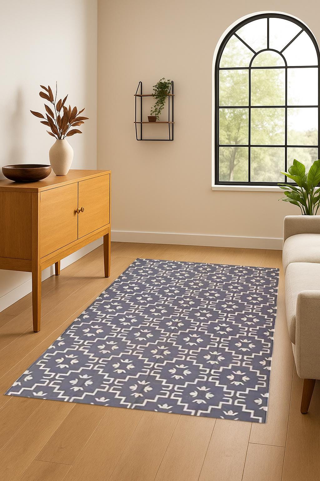 Jute Kilim Rug | Handmade Natural Fiber Rug | Boho Living Room Decor | Sustainable Woven Floor Mat | Eco Friendly Rug | Flatweave Rug