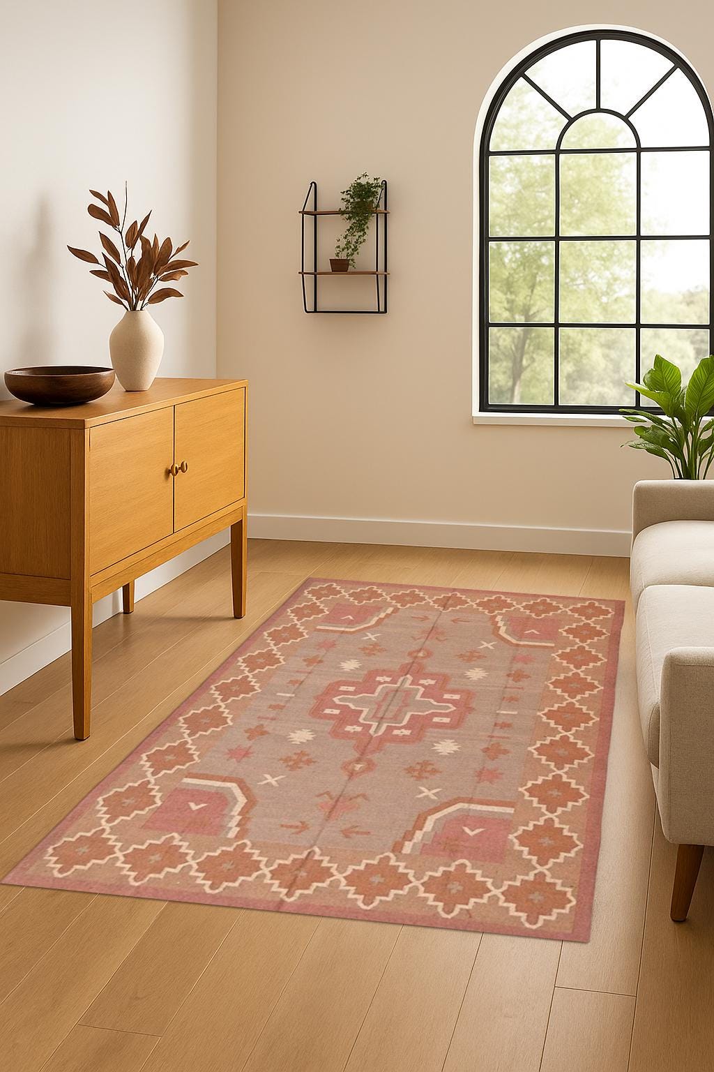 Handmade Flatweave Area Rug | Natural Fiber | Bohemian Living Room | Multiple Sizes Rug | Thanksgiving Rug | Fall Decor Rug Jute Runner |