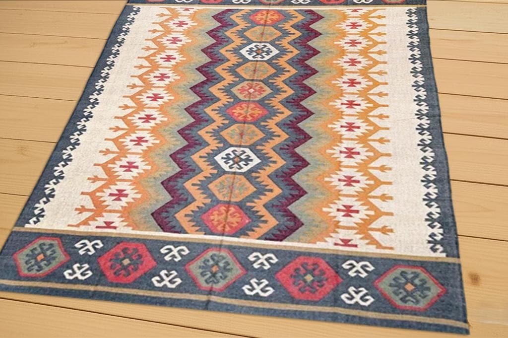 New Modern Geometric Patterned Hand Knotted Turkish Rug | Bedroom Rug | Kids Rug, Bohemian Rug | Washable Rug | Nursery Rug |  Custom Rug