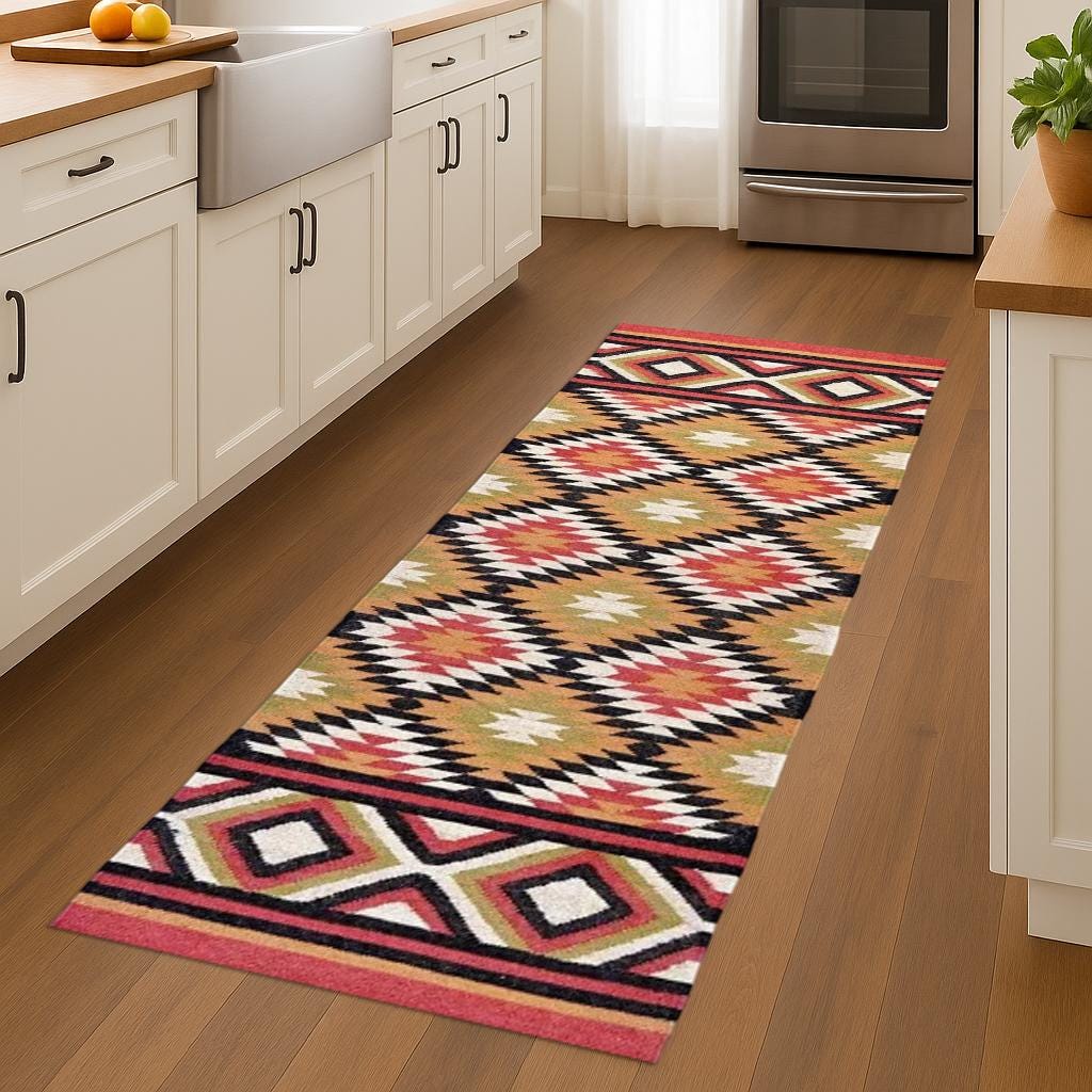 Eco-Friendly Jute Kilim Runner – Rustic Farmhouse Hallway Rug