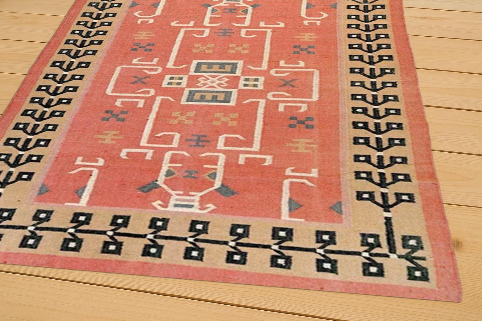 Colorful Jute & Wool Kilim Dhurrie Rug | Eco-Friendly Home Decor |Minimalist Boho Interior Rug |  Kilim Dhurrie Rug gift | Eco-Friendly Rug