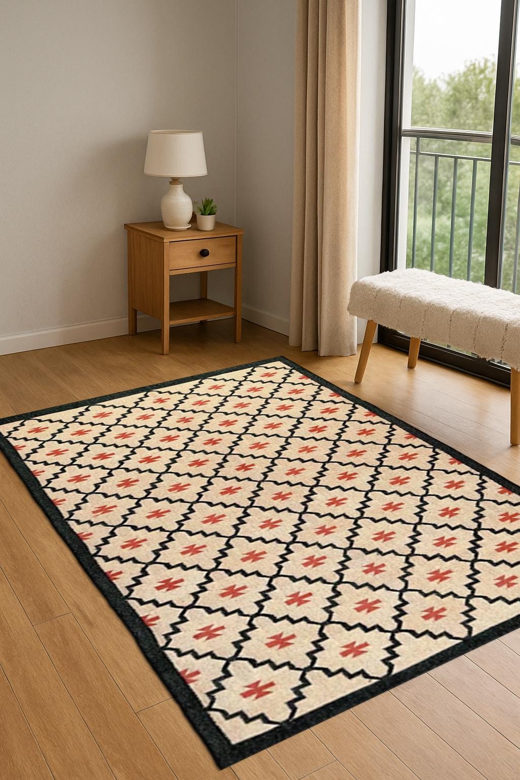 Jute and Wool Kilim Dhurrie Rug | Farmhouse Living Room Decor | Bohemian kilim Rug | Turkish Kilim Rug | Minimalist Kilim Dhurrie