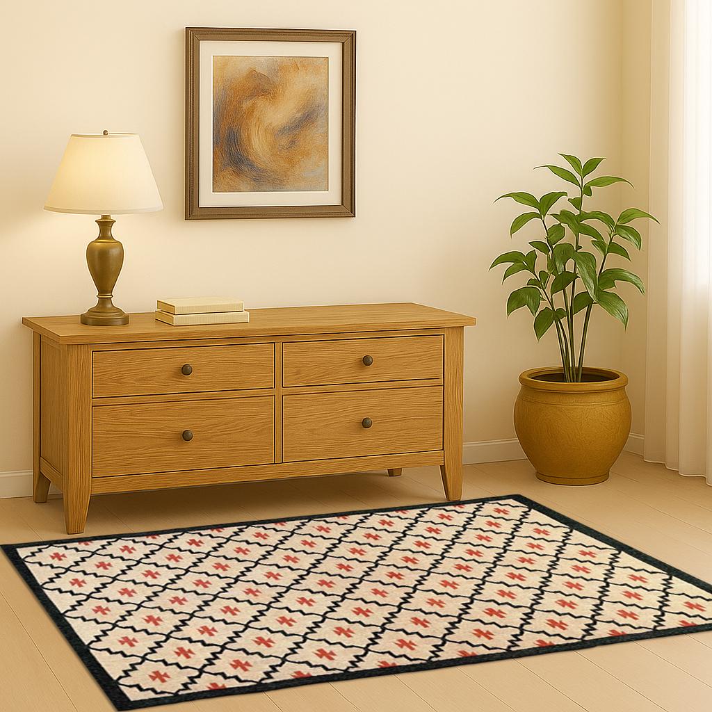 Jute and Wool Kilim Dhurrie Rug | Farmhouse Living Room Decor | Bohemian kilim Rug | Turkish Kilim Rug | Minimalist Kilim Dhurrie