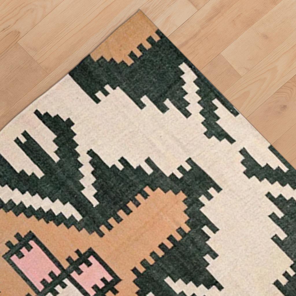 Handwoven Jute Kilim Rug – Natural Boho Area Rug for Living Room or Bedroom