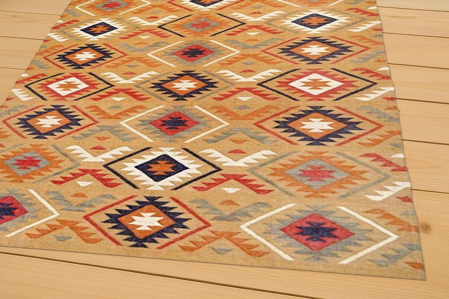 Kilim Jute Handmade Bohemian Area Rug | Natural Fiber Carpet |Woven Neutral Home Decor | Vintage Style Kilim Jute Rug | Rustic Handwoven