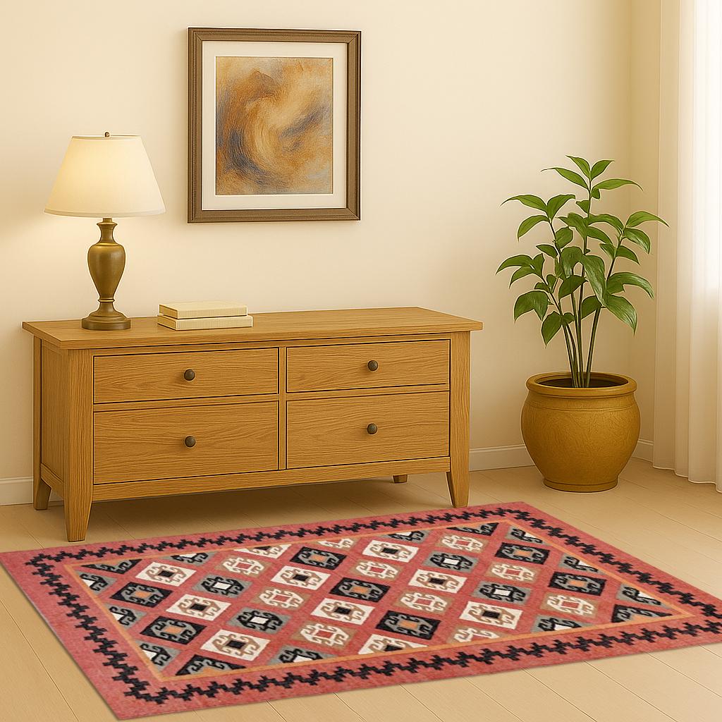Natural Jute Kilim Rug – Handmade Flatweave Area Rug | Rustic Farmhouse Carpet | Eco Home Decor | Jute Kilim Rug | Sustainable Boho Decor