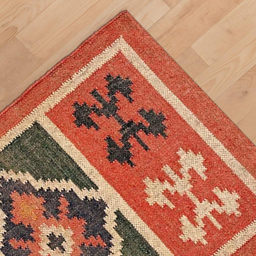 Boho Jute Kilim Rug| Handwoven Natural Fiber Area Rug |Flatweave Tribal Style Rustic Jute Kilim Rug | Handwoven Eco Area Carpet |Home Accent