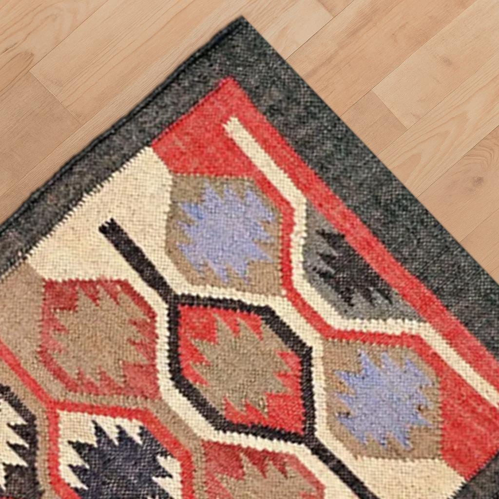 Natural Fiber Jute Kilim Rug | Flatweave Bohemian Area Rug | Sustainable Home Décor | Handcrafted Jute Kilim Rug | Boho Neutral Style Rug