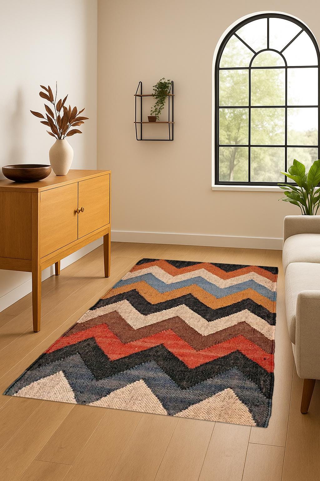 Jute Kilim Rug, Modern Abstract Rug, Minimalist Rug, Area Rug, Rug for Living Room, Custom Design Carpet, Rug for Bedroom, Home Decor Rug