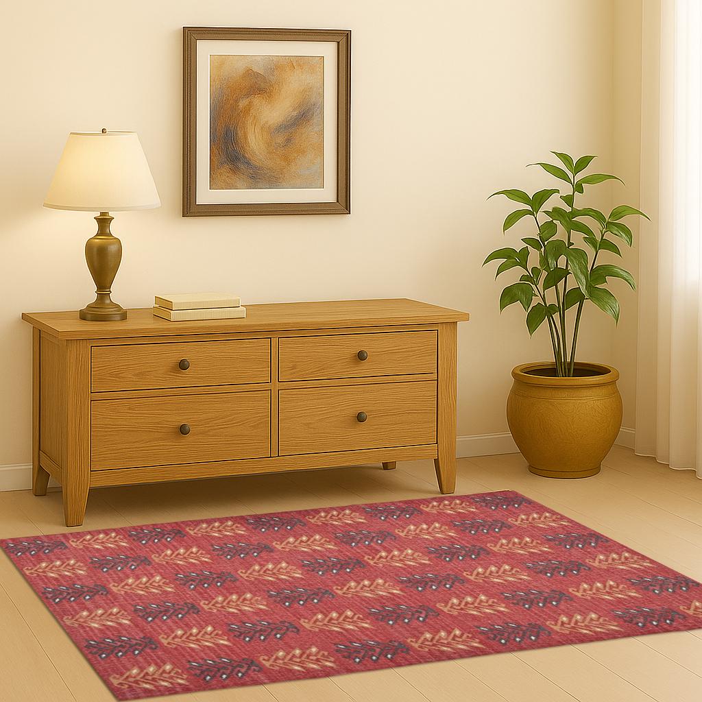 Bohemian Jute Kilim Rug |  Rustic Handmade Floor Rug | Neutral Farmhouse Style | Tribal Pattern Handwoven Eco Rug