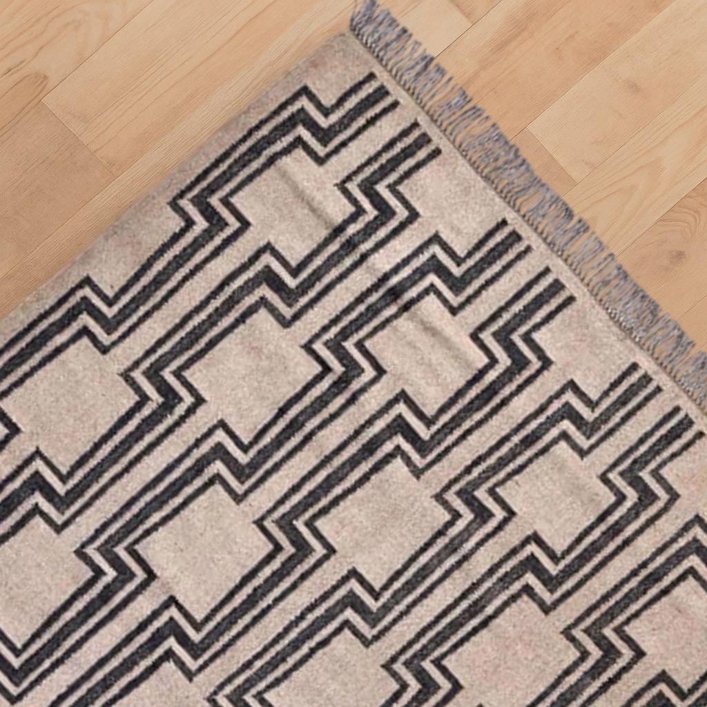 Handmade Wool Jute Rug | Handwoven Wool Jute Kilim Rug | Home Decor Rugs |  Costume Size Wool Rug | Vintage Area Rug | Boho Decor Rug