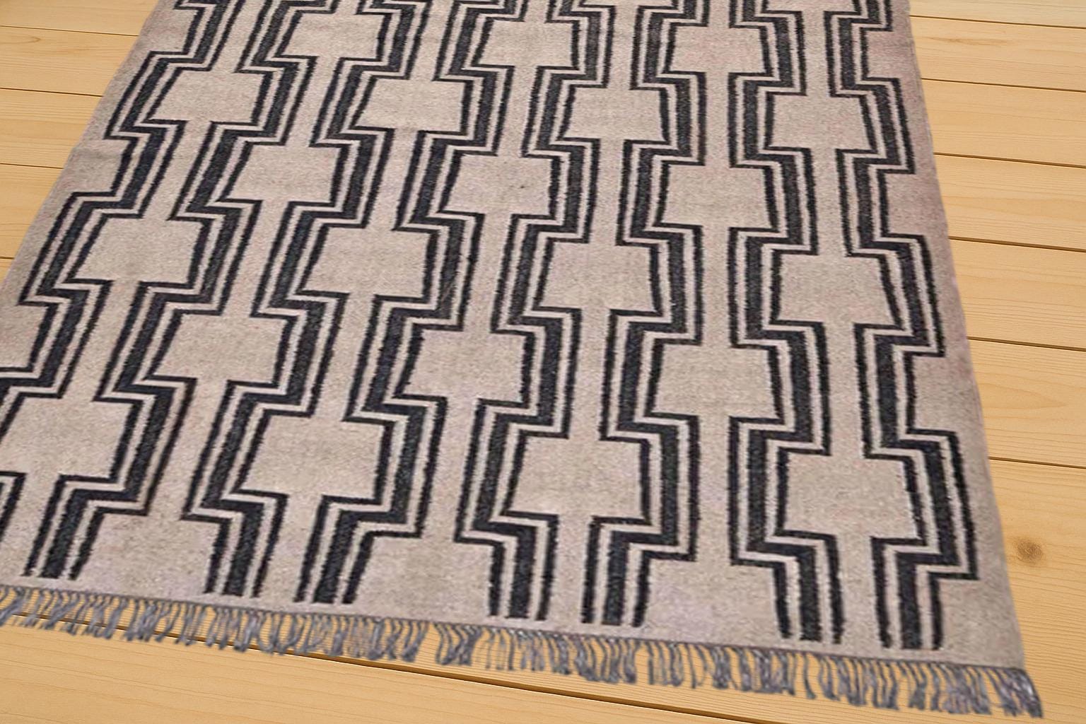Handmade Wool Jute Rug | Handwoven Wool Jute Kilim Rug | Home Decor Rugs |  Costume Size Wool Rug | Vintage Area Rug | Boho Decor Rug