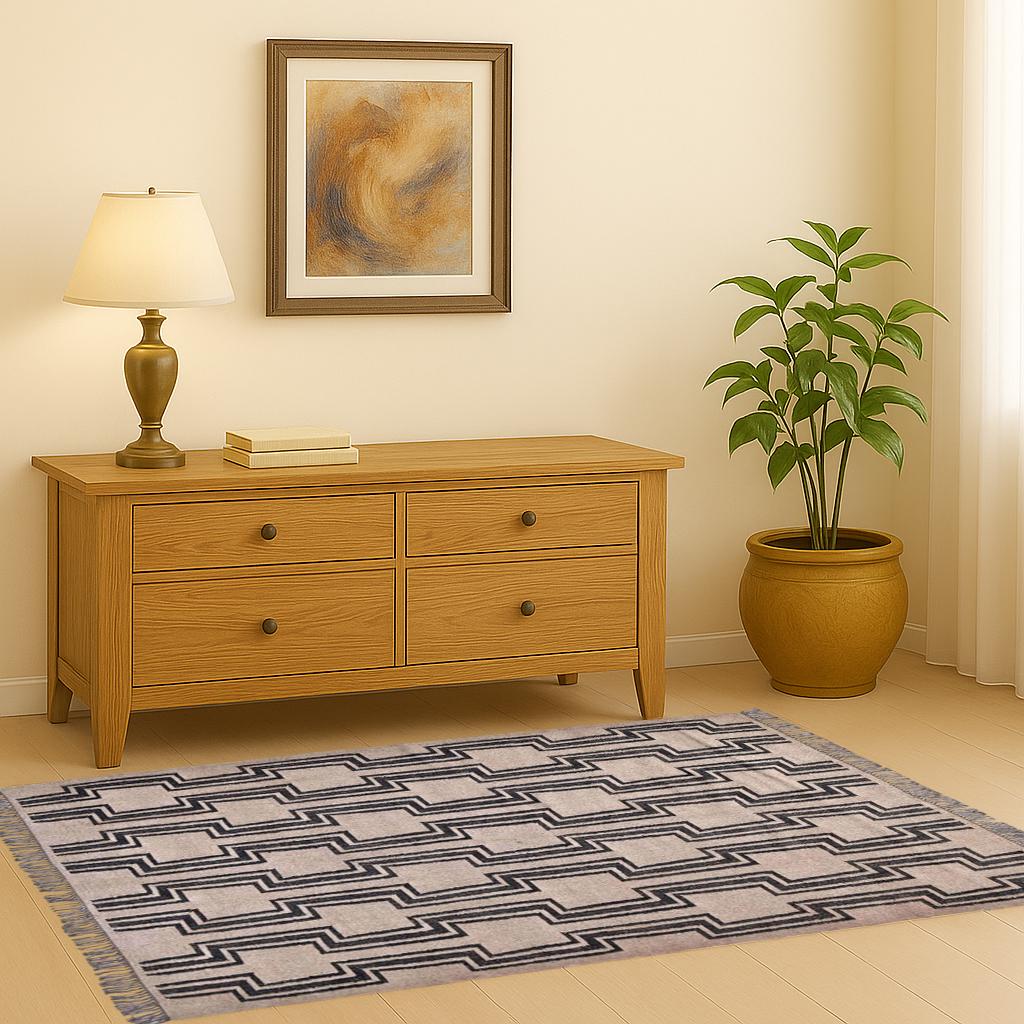 Handmade Wool Jute Rug | Handwoven Wool Jute Kilim Rug | Home Decor Rugs |  Costume Size Wool Rug | Vintage Area Rug | Boho Decor Rug