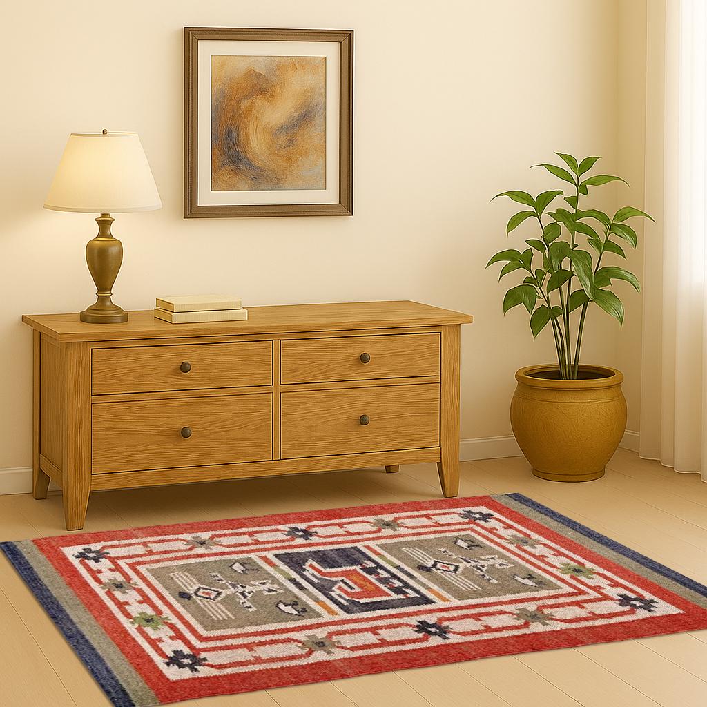 Wool Jute Kilim Rug | Handwoven Wool Jute Rug |  Flatweave Rug | Bohemian Rug |  Indian Dhurrie Rug | Navajo Kilim Rug |  Customize Rug