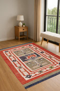 Wool Jute Kilim Rug | Handwoven Wool Jute Rug |  Flatweave Rug | Bohemian Rug |  Indian Dhurrie Rug | Navajo Kilim Rug |  Customize Rug