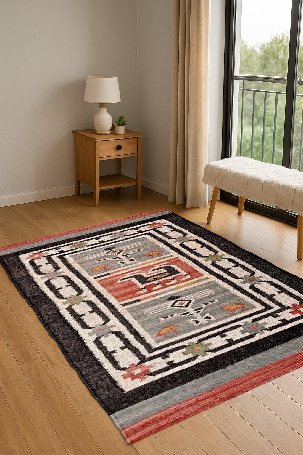 Artisan Handwoven Jute Kilim Rug | Boho Rustic Flatweave Carpet | Natural Fiber Rug |  Indian Dhurrie Rug,Navajo Kilim Rug | Customize Rug
