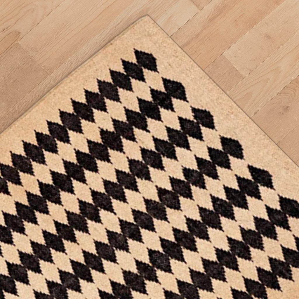 Wool Jute Kilim Rug | Home Decor Rug | Custom size Wool Rug | Kilim Dhurrie Rug | Traditional Indian Geometric Area Rugs for Jute Kilim Rug