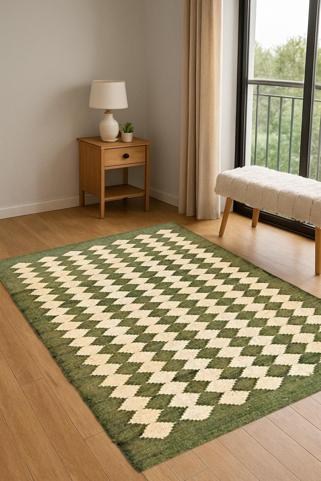 Elegant Jute Kilim Rug | Natural Flatweave Carpet | Eco Friendly Hallway Kilim Rug | Minimalist Farmhouse Home Decor Area Rug