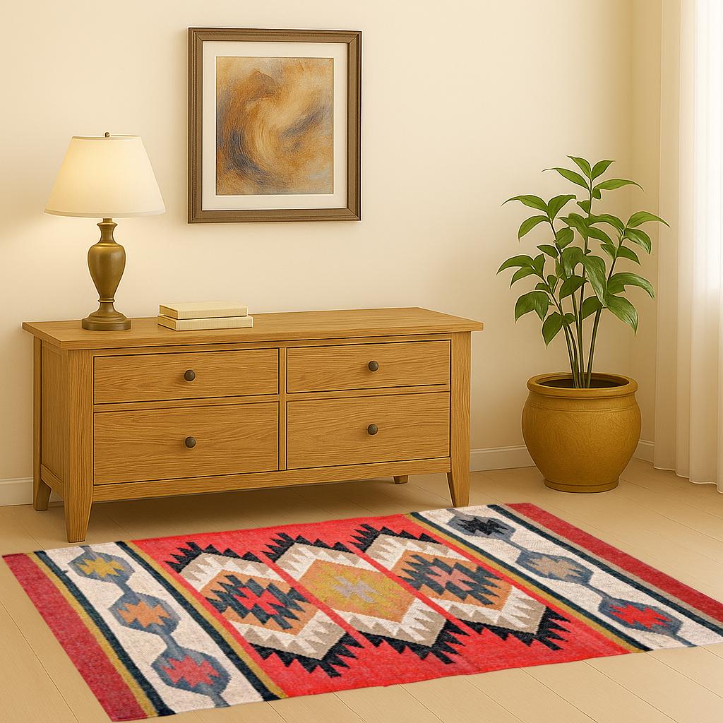 Handwoven Jute Rug  | Handwoven Flatweave Dhurrie | Handmade Traditional Indian Geometric Area Rugs for Jute Kilim Rug | Living Room Rugs
