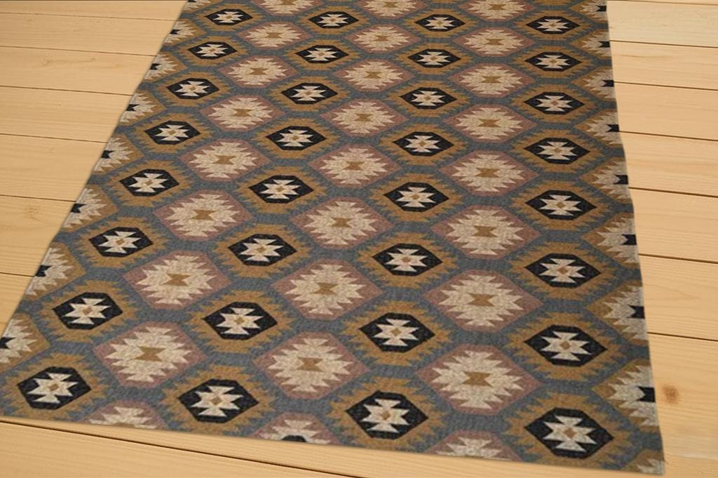 Eco-Friendly Jute Kilim Rug | Durable Handmade Flatweave Rug with Geometric Patterns for Home Decor | Multicolor Jute Kilim Rug