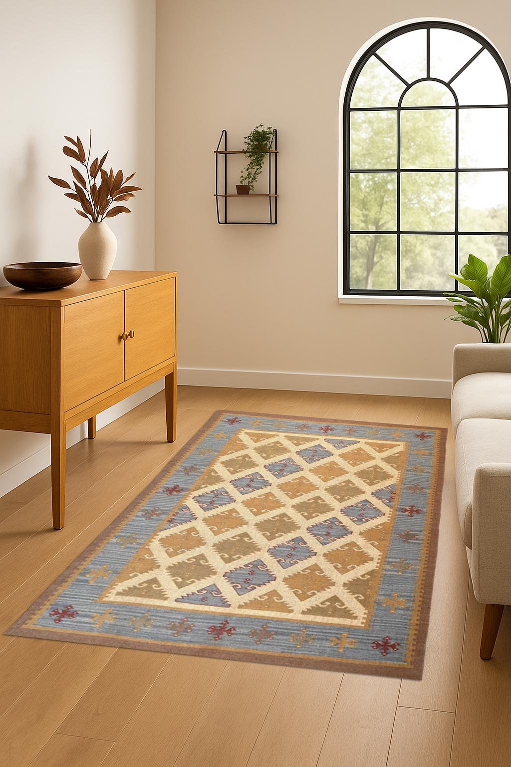 Handwoven Natural Jute Kilim Rug |  Timeless Boho Flatweave Carpet | Minimalist Floor Mat | Textured Jute Kilim Rug | Home Decor Killim Rug