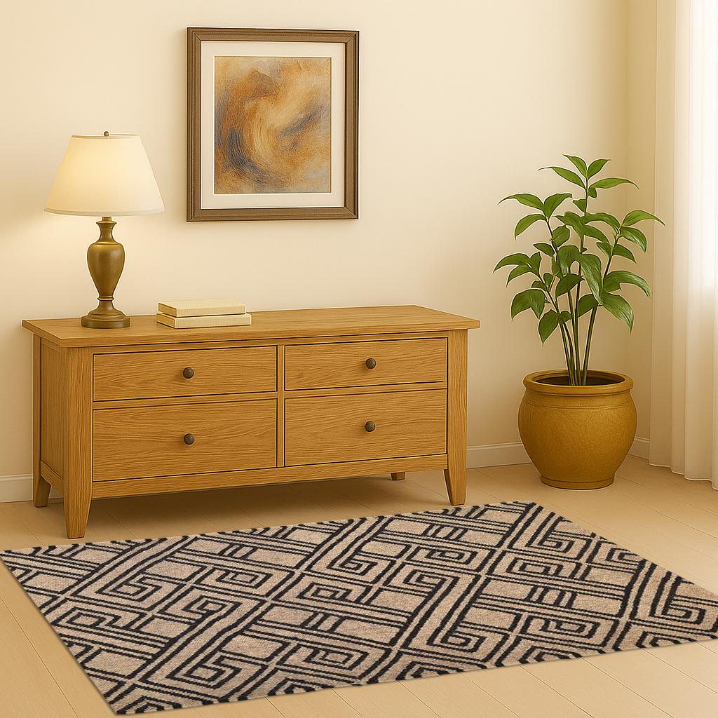 Handcrafted Wool-Jute Flat weave Rug  | Sustainable Kilim Runner for Living Room or Entryway | Kilim Runner for Living Room or Entryway