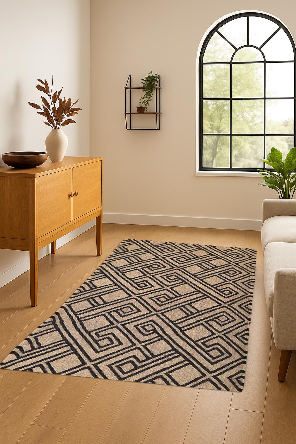 Handcrafted Wool-Jute Flat weave Rug  | Sustainable Kilim Runner for Living Room or Entryway | Kilim Runner for Living Room or Entryway