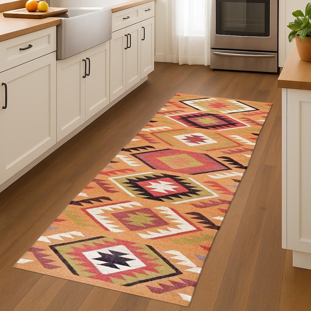 Rustic Handwoven Kilim Wool Jute Runner Rug | Flat-weave Natural Runner | Eco-Friendly Hallway Carpet | Farmhouse Home Accent