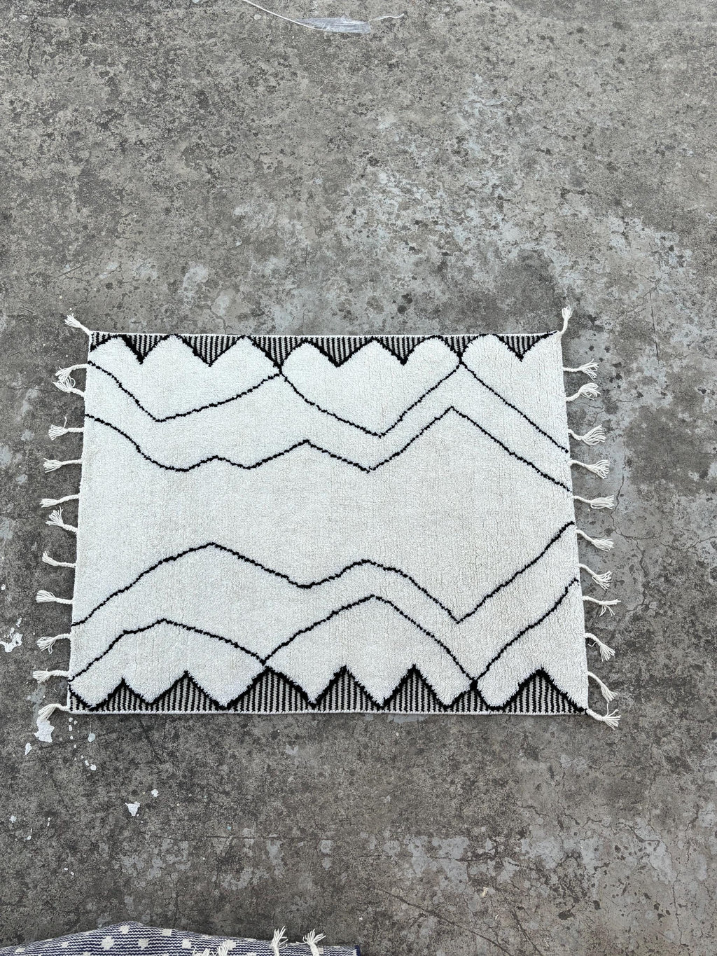 Moroccan Rug, Custom Size Beni Ourain Rug, Handmade Berber Carpet, White and black Wool Rug,  Luxury Moroccan Rug