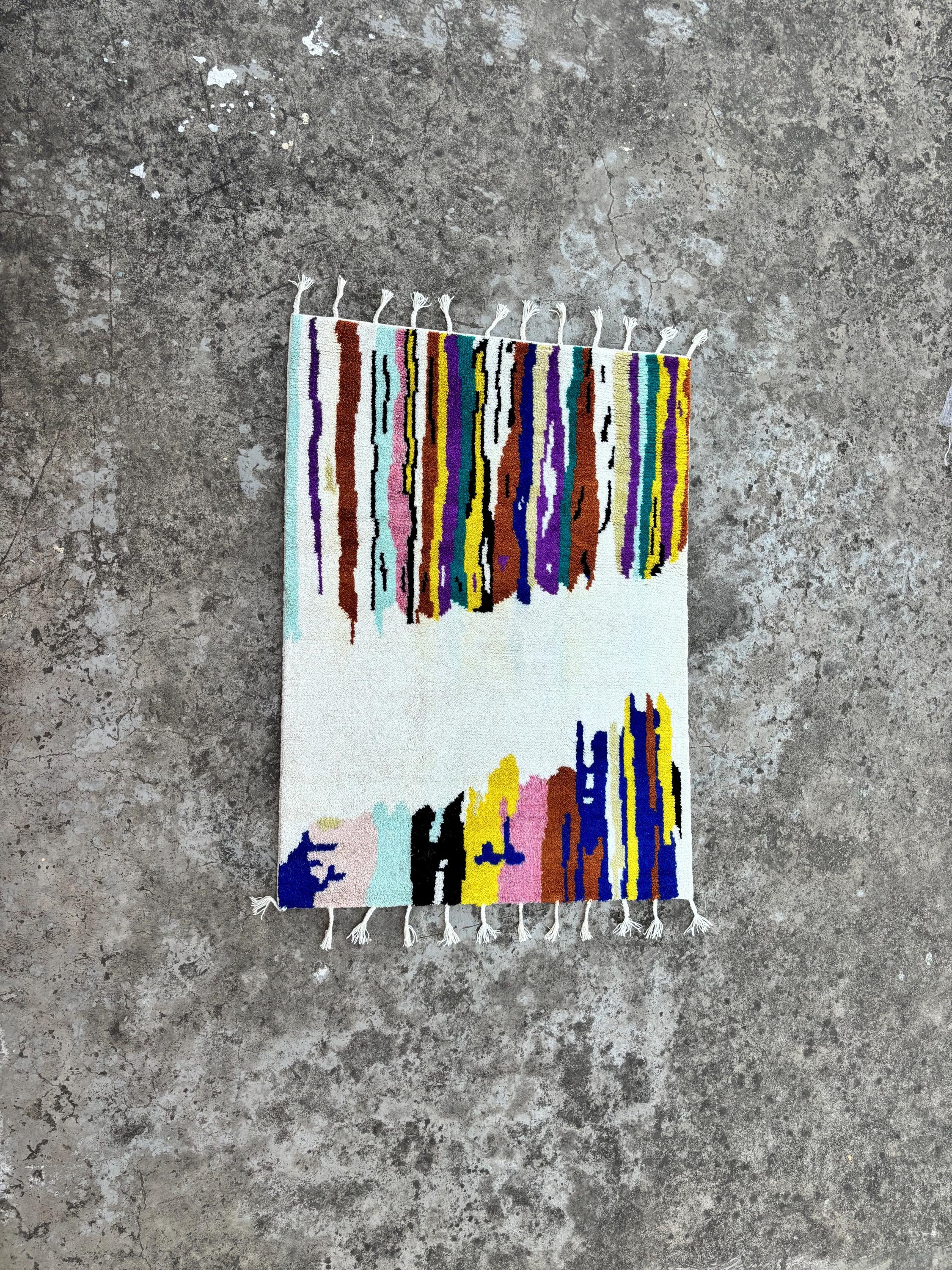 Colorful Moroccan Rug, Abstract handmade colorful rug for living room, custom rug, Berber rug, handmade rug gift, Bohemian Rug