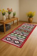 Handwoven Kilim Wool Jute Runner Wool Jute Runner Rug Handwoven Boho Hallway Runner Natural Fiber Decor For Living Room Area