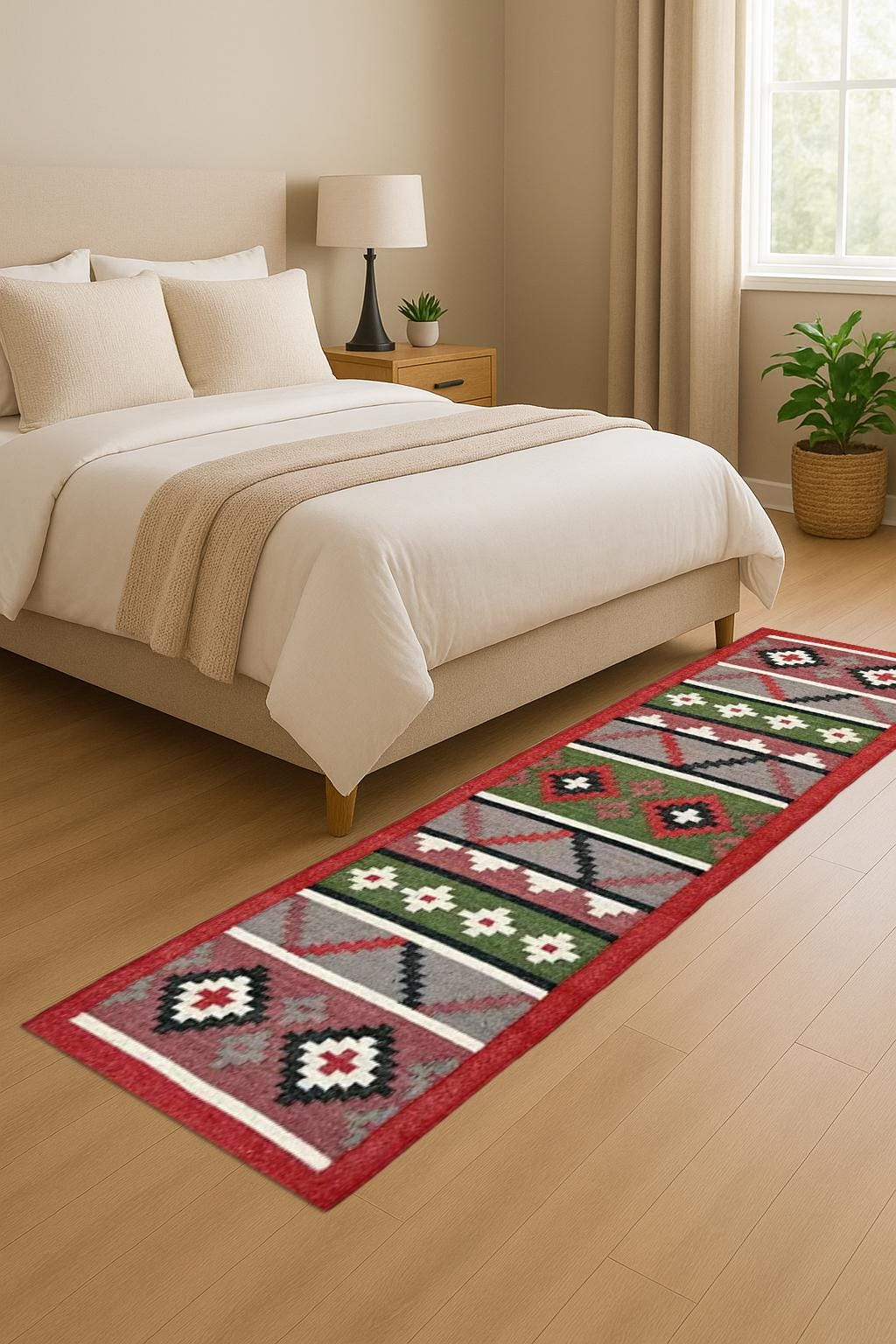 Handwoven Kilim Wool Jute Runner Wool Jute Runner Rug Handwoven Boho Hallway Runner Natural Fiber Decor For Living Room Area