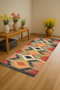 Wool Jute Runner Rug Handwoven Boho Hallway RunnerNaturalFlatweave RugFiber Decor Kilim Jute Runner For Living Room Decor Custom Size