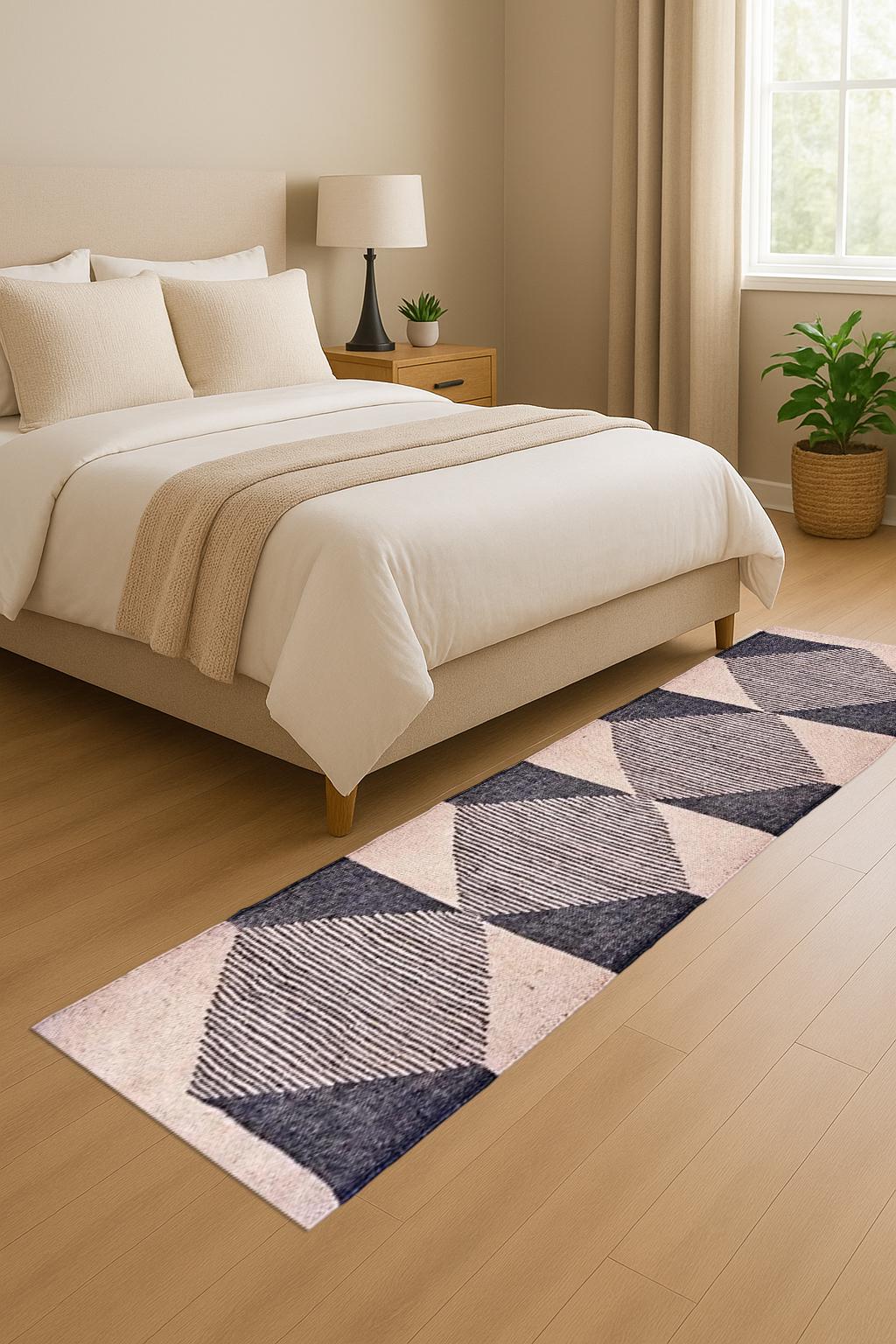 Kilim Wool Jute Runner Natural Eco-Friendly Rug Modern or Boho Home Decor Neutral Bohemian Style Rug – Hallway, Living Room, Bedroom