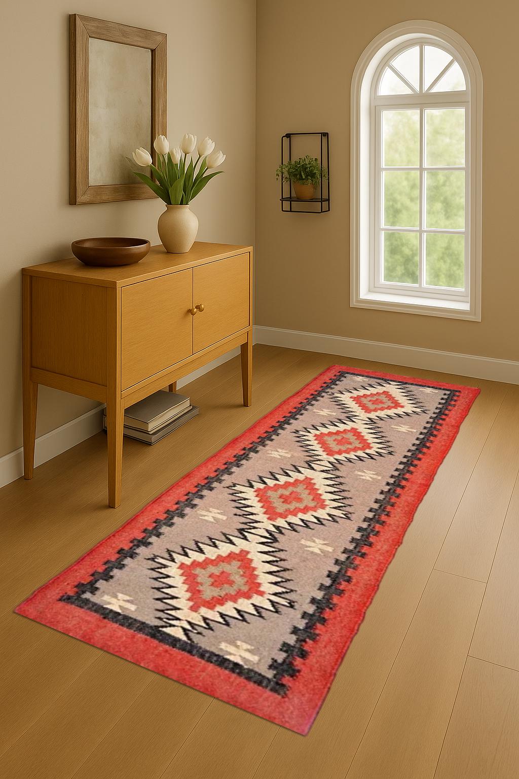 Flatweave Wool Jute Runner Natural Eco-Friendly Rug Modern or Boho Home Decor Neutral Bohemian Style Rug – Hallway, Living Room, Bedroom
